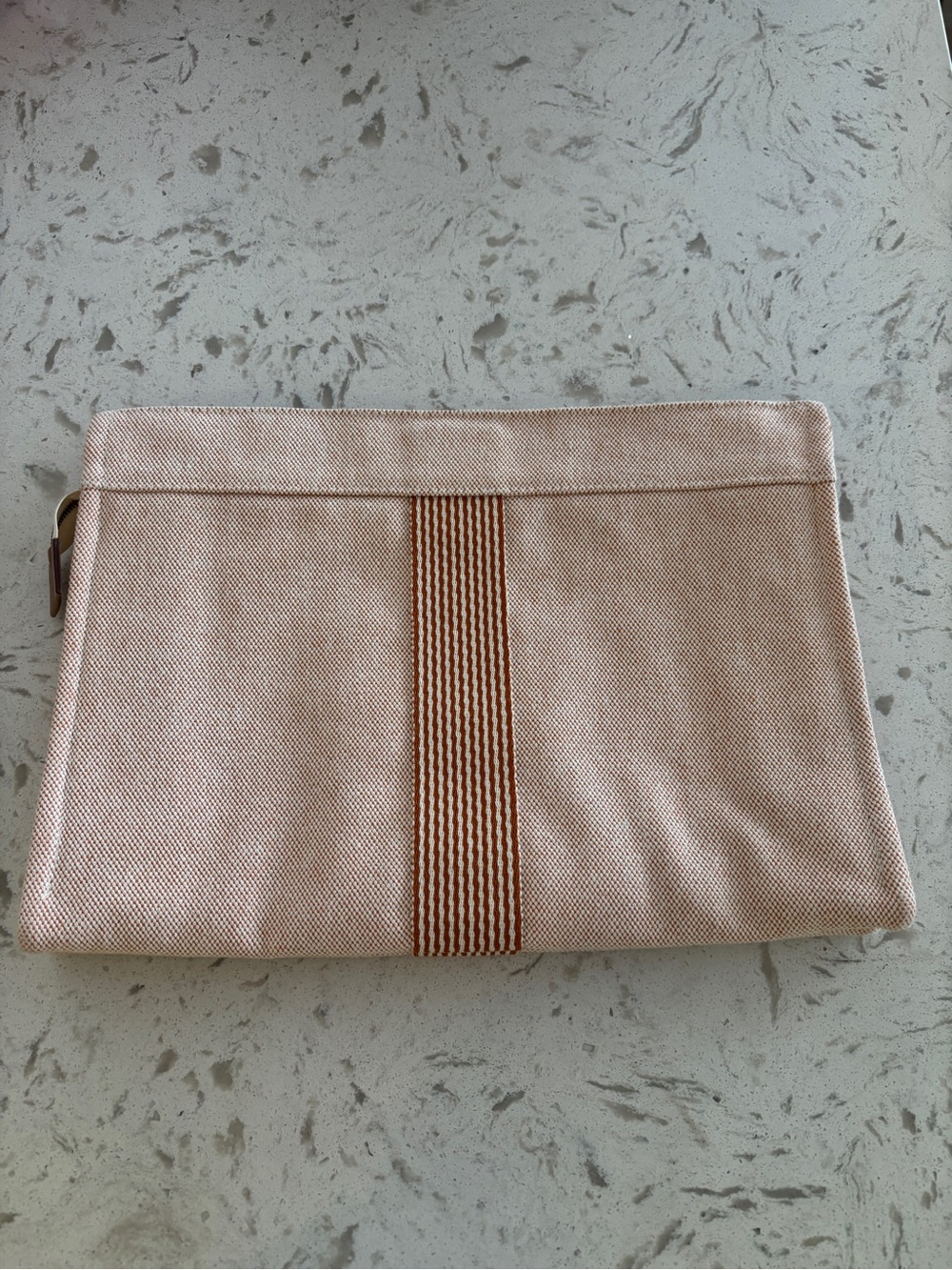 HERMÈS Orange & Cream Toto Collection Cosmetic Case - Picture 8 of 9